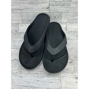 Crocs Athens Flip Flops Mens 6 Womens 8 Black Thong Sandals 10001 Comfort Flat